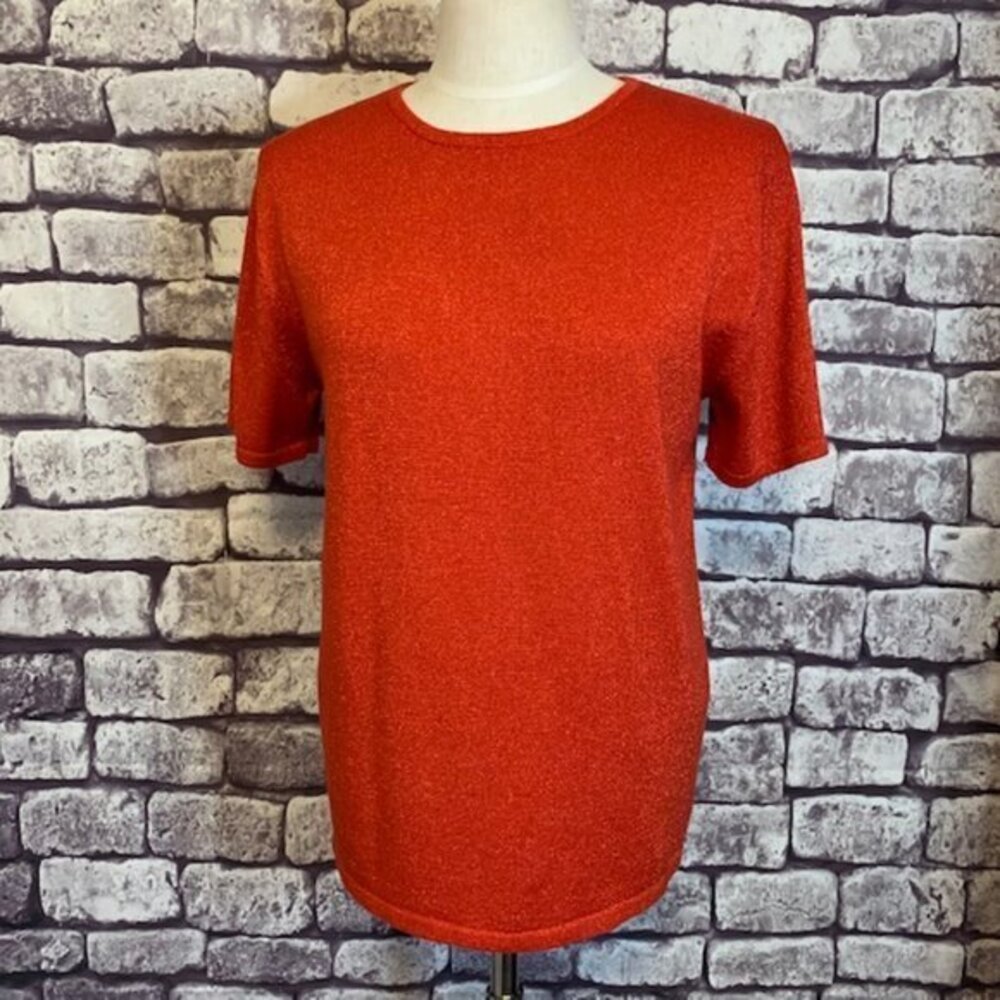 Patchington Red Short Sleeve Top Size L